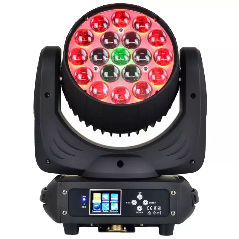 02 19*15W RGBW Zoom Wash Moving Head 300W DMX 6-50° Beam Blue LCD Auto Sound Master-slave Stage Light DMX Programming Rental Performance Lamp Indoor Theater Disco TV Studio Lighting Gear for Musical Launch Event Wedding Performance Sage