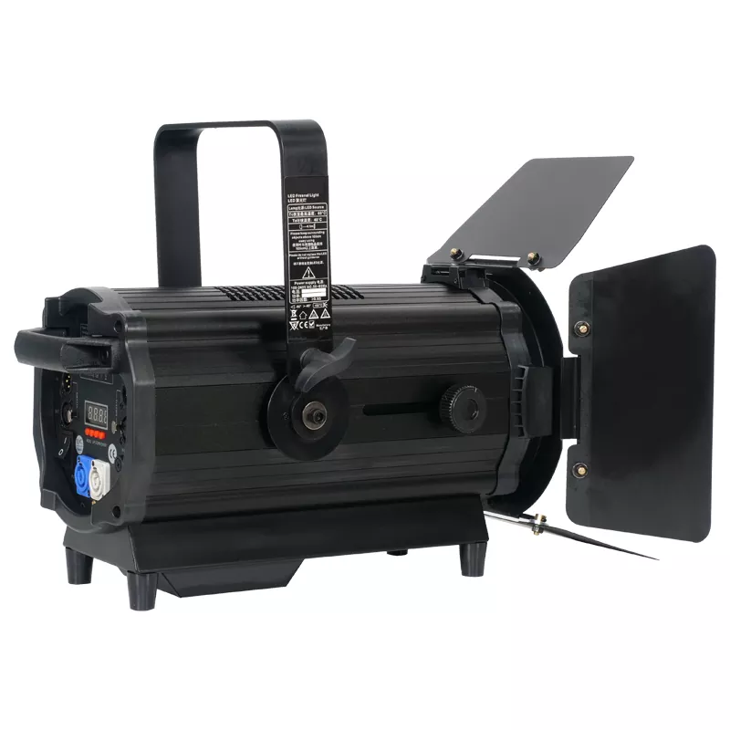 03 150W 200W 300W Zoom Fresnel Spotlight Imported COB LED CW WW 2IN1 RGBW Ra≥90 15-50Deg Manual Auto Zoom Aluminum DMX Master-Slave Sound Control IP20 Stage Lamp Silent Pccooler Fan Indoor Shooting Equipment Professional Studio Fixture for Theatre Wedding Commercial Event Lighting