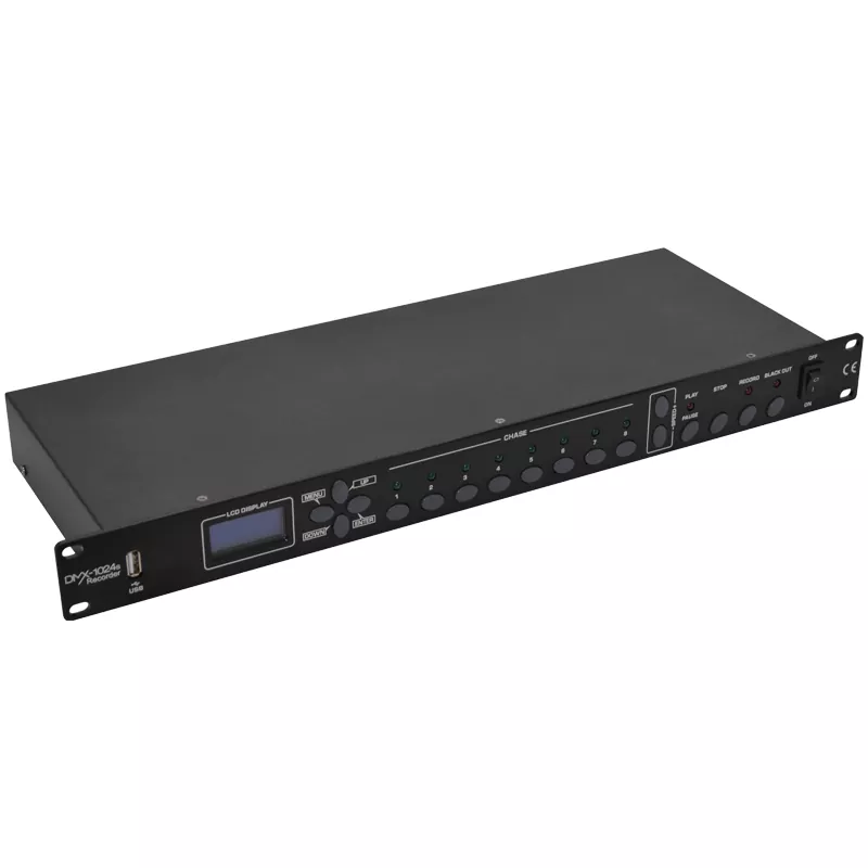 03 1024CH DMX Recorder Dual Interfaces 512M Storage 8 Programs Multi Cycle Single MIDI Mode Adjustable Speed Mic AV Input MIDI Sync USB Backup RJ45 RS232 Global Voltage Rack Device Professional Lighting Recorder for Club Party Stage Small Live Venues 8 Groups Recording Player