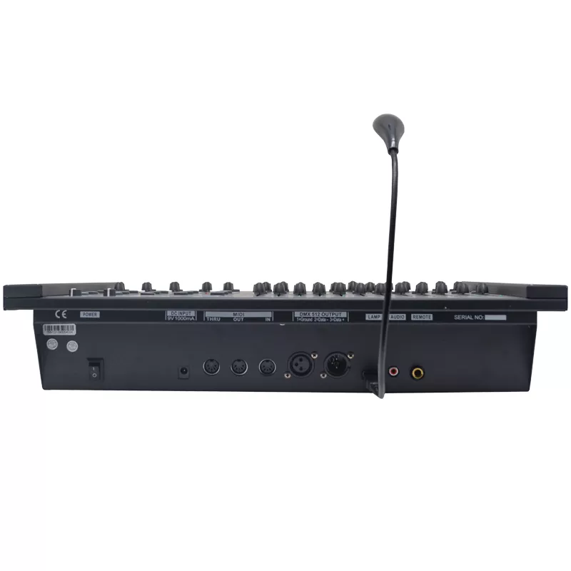 24/48CH DMX512 Dimming Console 48 Playback Faders 48000 Steps 2 Aux Buttons Adjustable Chase Fade Bidirectional Reassignable 3Pin DMX LED DC9V Device Multi Channel Lighting Controller Universal 24/48 Way DMX Console Stage Performance Equipment Indoor Lighting Controller