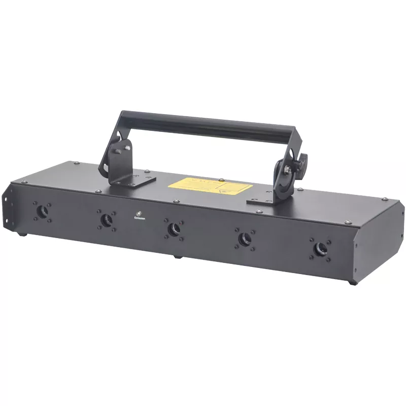 03 5-head RGB Laser Array 256-level Dimming 10cm Beam Spacing XY Adjust Dustproof 16CH DMX Sound Auto Manual Master-Slave Safety Interlock 90-250V Stage Lighting Five Parallel Beams Laser Light Professional Laser Bar Performance Equipment for Club Stage Parties Entertainment Venues Banquet Show Party
