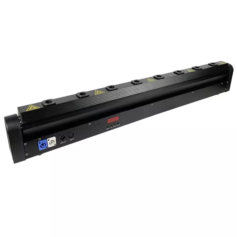 03 8-eye Red Swing Moving Laser 500mW 650nm 180° Scan 15/17CH DMX Sound Auto Master-Slave Lattice Water Flow Strobe Dimming 80W Wide Temp Indoor Stage Light Entertainment Venues Stage Fixture Indoor Animation Laser Light for Banquet Dance Halls Live Music Party Club