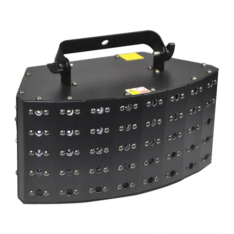 40-beam Laser Red RGB Array 5×8 Layout 50°Horizontal 30°Vertical Scan Single-mode Diode 41CH DMX Sound Auto Manual Key Interlock 50W Compact 2.9Kg Stage Light Matrix Small Divergence Universal Voltage Laser Projector for Large Performance Venues Entertainment Lighting Equipment