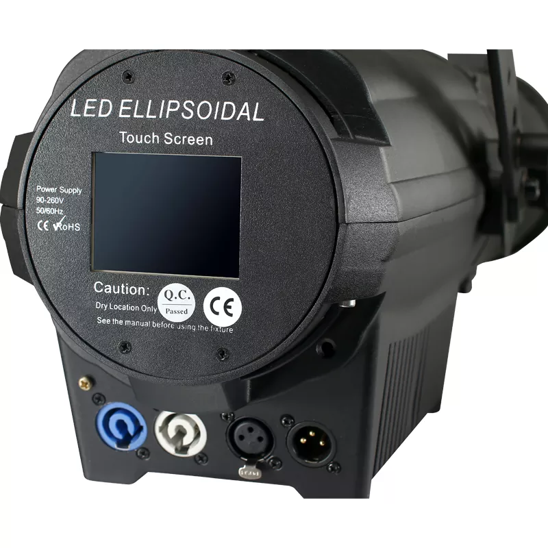 200W 300W COB RGBW CW WW LED Profile Spotlight Manual Zoom 50000H Lifespan 12-30/25-50Deg Aspheric Lens Four Dim Curves RDM DMX Master-Slave IP20 Aluminum Stage Lamp Studio Light for Wedding Gallery Commercial Stage Lighting Unit