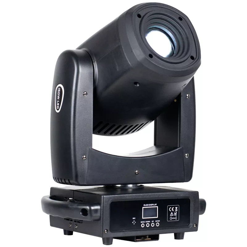 03 150W LED Spot Zoom Moving Head 180W DMX 9-14° Zoom 540°190° Dual Prism OLED Stage Light Electronic Focus Multi Strobe Fixture OLED Equipment Indoor Performance Lamp for KTV Show Venue Banquet Party Livehouse Wedding Stage