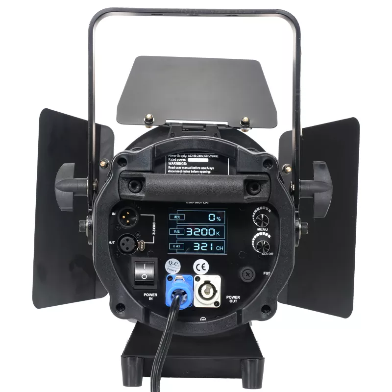 400W 600W Bi-Color 2IN1 COB Fresnel Spotlight 3000-6000K Ra≥90 Manual Auto 15-50Deg Zoom Four Dim Curve Adjustable Frequency RDM DMX Aluminum IP20 Stage Lamp Silent Pccooler Cooling Studio Equipment Indoor Wedding Theatre Spot Light Commercial Lighting Unit