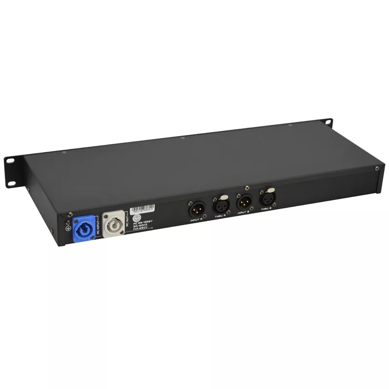 1U 2IN 8OUT DMX Distributor DMX512 1990 Standard Dual 3Pin XLR HV Protection Isolated Signal Wide AC88-256V LED Indicator Rack Mount Amplifier Stage Controller Accessory Signal Switch Professional Lighting System Equipment Stable Power for Live Event Theatre Setup