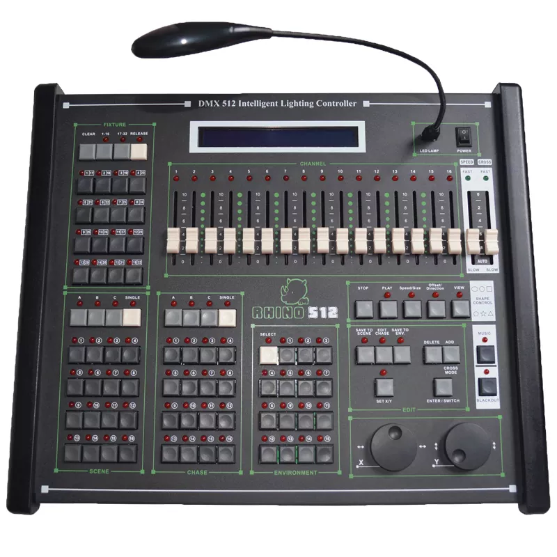512CH DMX Console 4 Optical Isolated Output 2000V Protection 50 Shape Generators 32 Scanners 16Bit Control 1600 Chase Steps LCD Display Auto-save AC88-256V 6.3KG Unit Professional DMX512 Controller Wide Voltage Lighting Desk Stage Controller for Performance Venues