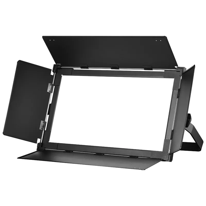 04 220W Bi-Color LED Video Panel 1920×0.2W Meanwell Driver Ra≥95 3000K-6000K DMX RDM Touchscreen 4 Dimming Curves Silent Fan Aluminum Studio Fill Lamp Commercial Recording Venue Illumination Device for Photography Wedding Livestream Stage Performance Lighting