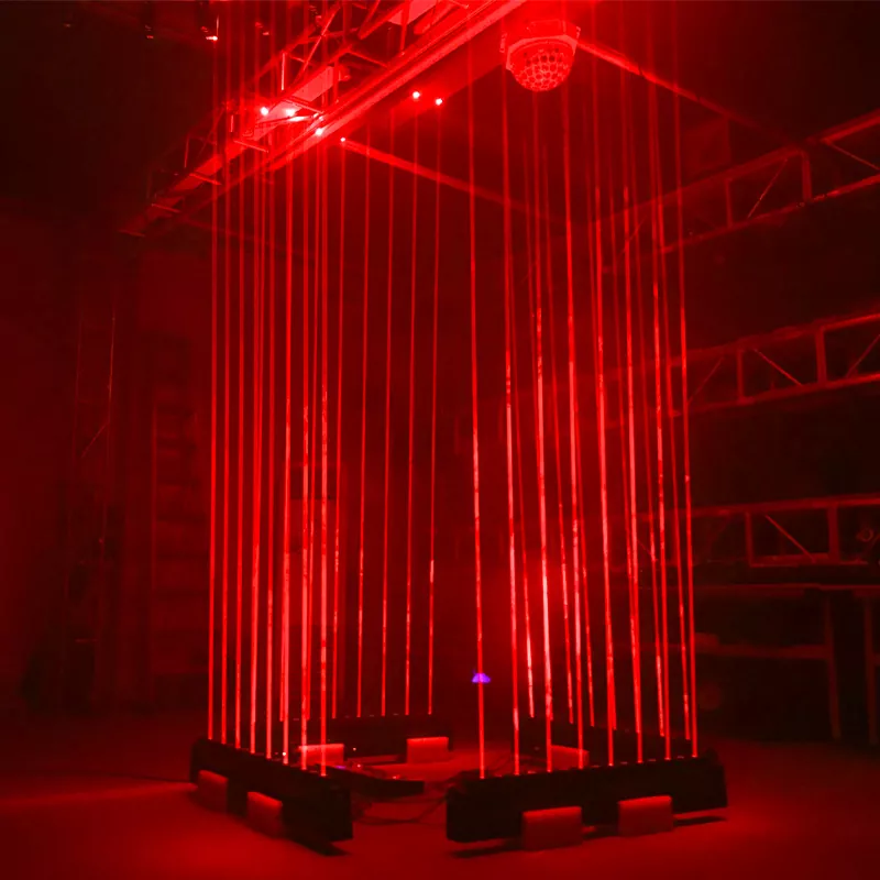 04 8-eye Red Swing Moving Laser 500mW 650nm 180° Scan 15/17CH DMX Sound Auto Master-Slave Lattice Water Flow Strobe Dimming 80W Wide Temp Indoor Stage Light Entertainment Venues Stage Fixture Indoor Animation Laser Light for Banquet Dance Halls Live Music Party Club