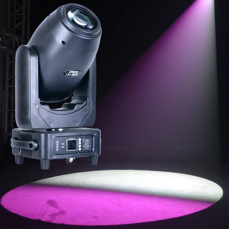 04 250W LED Moving Head Spot Zoom Wash 17/20 DMX Channels 540° 270° 16bit Scan 7-35° Zoom 8 Colors 11 Static 7 Rotating Gobos 3-facet Prism RDM Stage Light Bi-directional Prism Lighting Fixture Lightweight Indoor Performance Equipment for Stage Entertainment Use