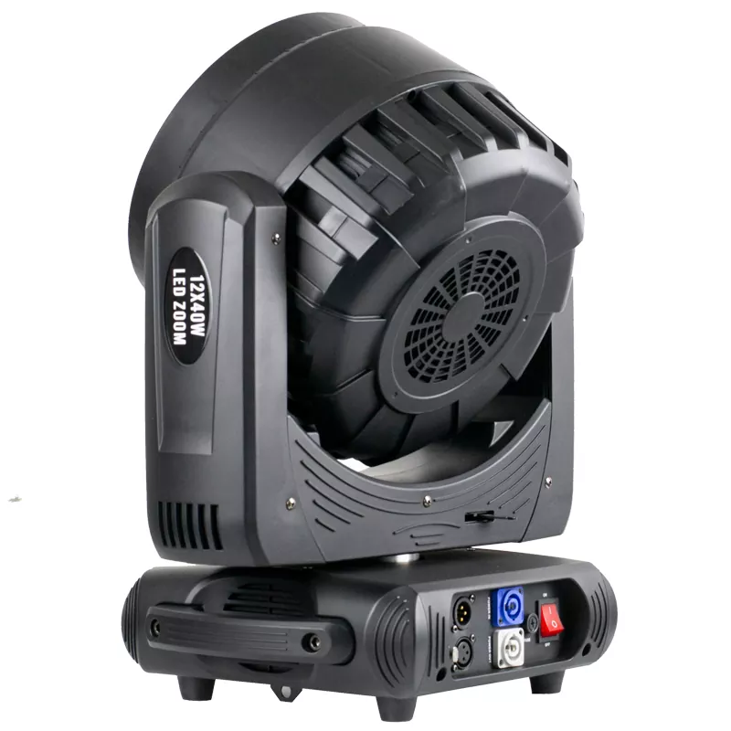 04 12*40W RGBW 4-in-1 Zoom Wash Moving Head 500W DMX 5-50° Zoom Pixel Mapping LCD IP20 Stage Washer Lighting Fixture Motorized Wide Zoom Multi Channel Professional Performance Lamp Indoor Stage Equipment for Gala Nightclub Wedding Conference Show Wedding Events