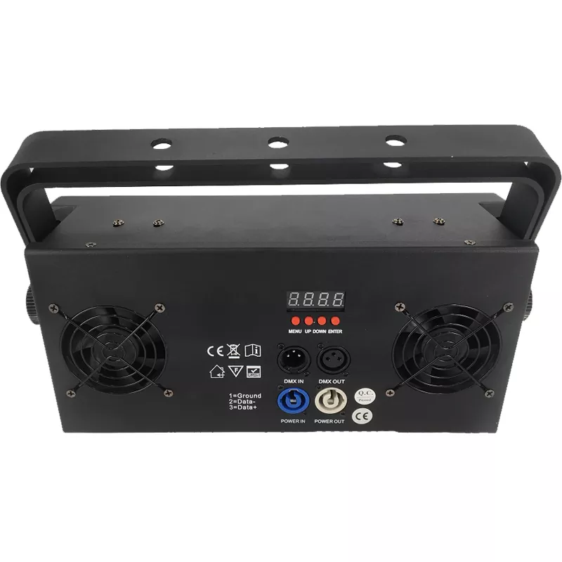 05 2*100W Nichia COB Single WW CW Blinder Light Ra≥90 30Deg Beam 11700Hz Flicker Free 2/5CH DMX Master Slave Sound Auto Metal IP20 Stage Blinder Lamp Quiet Fans Professional Studio Equipment High CRI for Film Broadcast Theatre Wedding Indoor Performance Setup