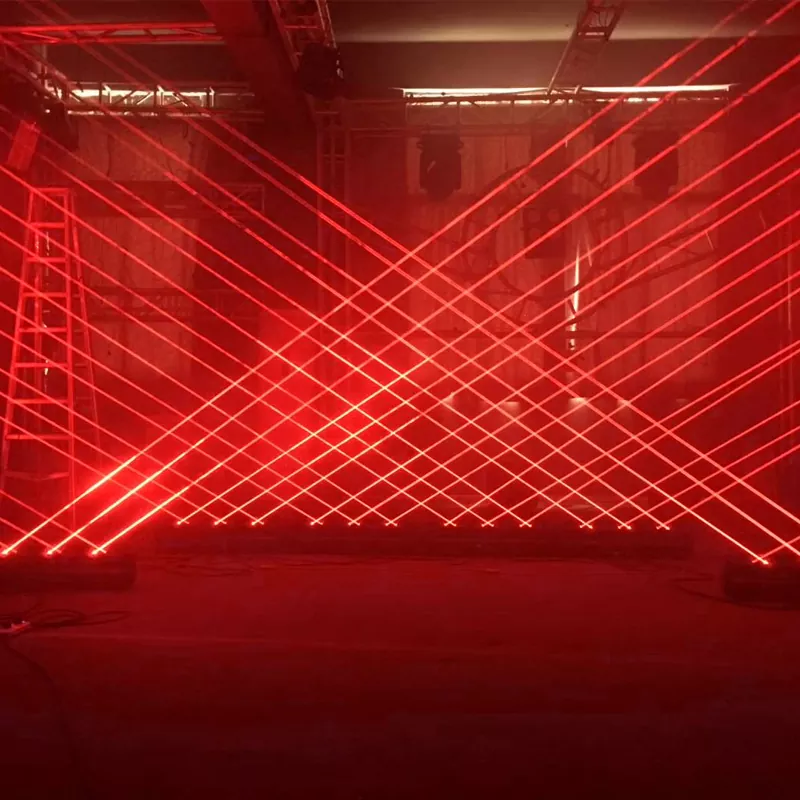 05 Six-head Red Swing Moving Head Laser 500mW Semiconductor TTL Modulation 240° Y-axis 11/19/24CH DMX Sound Auto Master-Slave Skynet Flow Strobe Effects 180W Indoor Stage Light Entertainment Fixture Indoor Performance Equipment for Bar KTV Banquet Hall Dance Studio Live Music Party Club