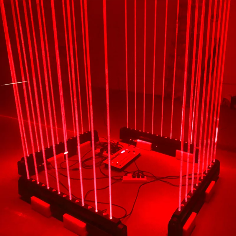 05 8-eye Red Swing Moving Laser 500mW 650nm 180° Scan 15/17CH DMX Sound Auto Master-Slave Lattice Water Flow Strobe Dimming 80W Wide Temp Indoor Stage Light Entertainment Venues Stage Fixture Indoor Animation Laser Light for Banquet Dance Halls Live Music Party Club