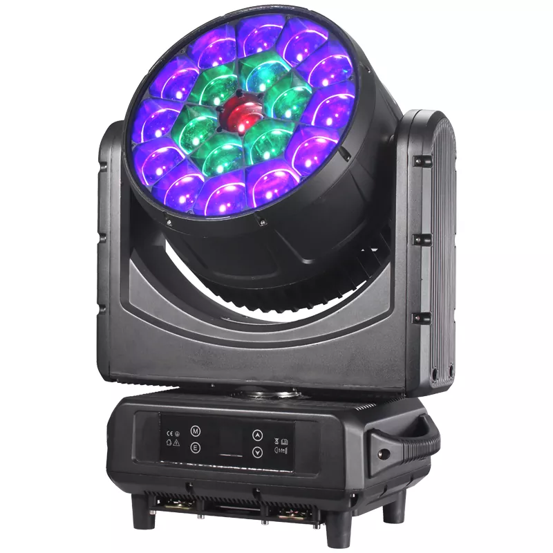05 19*40W RGBW LED Moving Head Light Bee Eye Wash Zoom 820W 50000H Lifespan IP65 7°-45° Zoom 540°X 220°Y DMX RDM ARTNET USB Multi Channels LCD Touch Stage Fixture CCT 2500-10000K Single Control Lighting Device Die-cast Aluminum Housing Performance Light Precise Integrated Optics Stage Moving Head