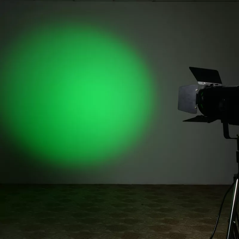 06 300W 350W RGBW RGBAL COB Fresnel Lamp Spot Light 2700-12000K CCT Manual Auto 15-50Deg Zoom Four Dim Curve Adjustable Frequency LCD Touch RDM DMX Aluminum IP20 Stage Spotlight Studio Equipment Indoor Theatre Wedding Accent Lighting Unit Commercial Event Broadcast Fill Lamp