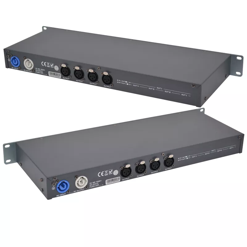 06 DMX-2048 Merger DMX512 1990 4 Optical Isolated Output HTP LTP Surge Protection Full Isolation Super Drive LED Indicator AC88-256V Global Rack Device 2048 Channel DMX Combiner Professional Lighting Signal Processor Stage Control Accessory DMX Mixer for Large Live Performance System