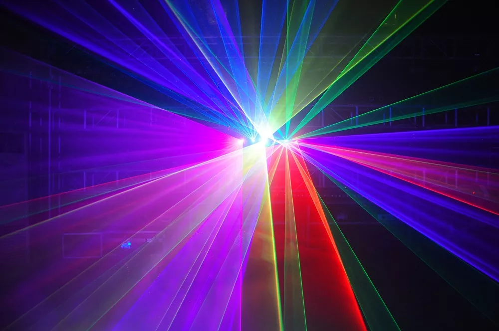 6-Heads RGB Animation Laser Light 6-Beam Array 20KPPS Scanner DMX512 12CH/60CH Control Analog Modulation IP61 Dustproof Class 4 Laser Stage Lighting Projector DMX/Sound/Auto/ILDA Modes PC Control Club Bar Party Show Lighting Equipment