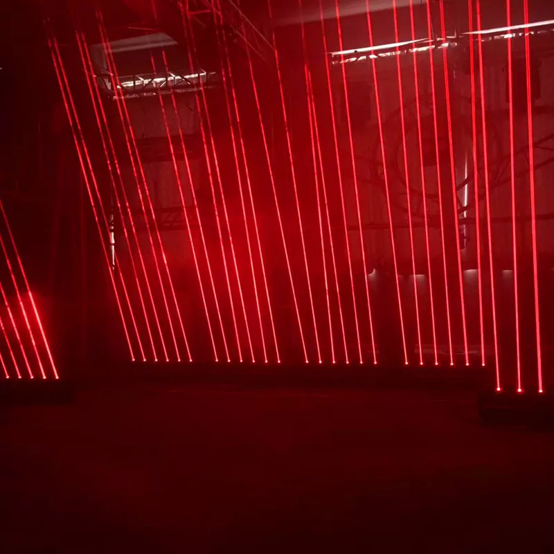 06 Six-head Red Swing Moving Head Laser 500mW Semiconductor TTL Modulation 240° Y-axis 11/19/24CH DMX Sound Auto Master-Slave Skynet Flow Strobe Effects 180W Indoor Stage Light Entertainment Fixture Indoor Performance Equipment for Bar KTV Banquet Hall Dance Studio Live Music Party Club