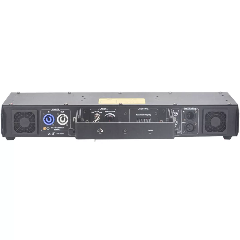 07 5-head RGB Laser Array 256-level Dimming 10cm Beam Spacing XY Adjust Dustproof 16CH DMX Sound Auto Manual Master-Slave Safety Interlock 90-250V Stage Lighting Five Parallel Beams Laser Light Professional Laser Bar Performance Equipment for Club Stage Parties Entertainment Venues Banquet Show Party