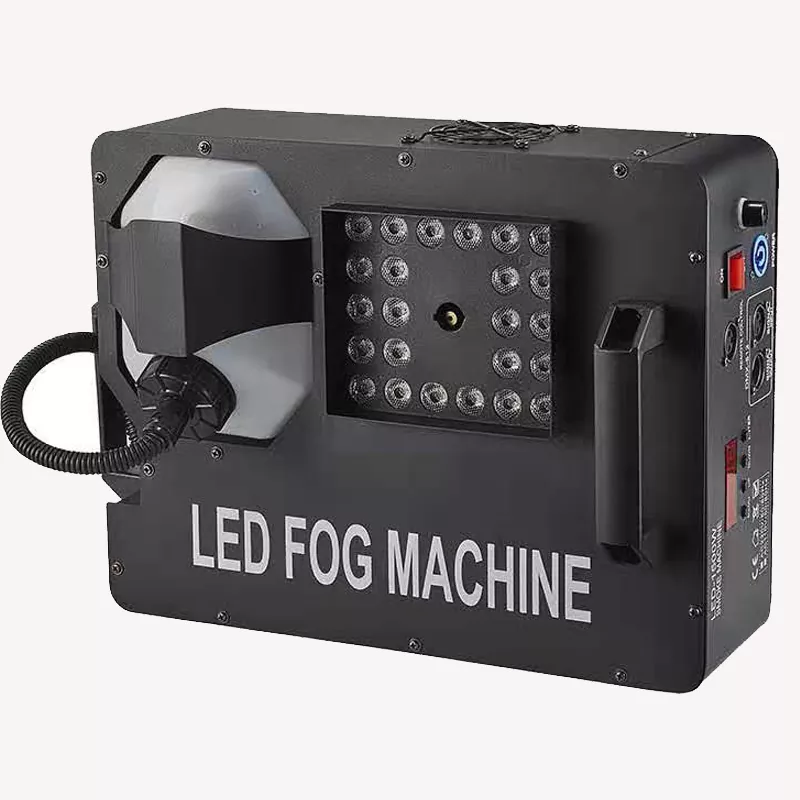 07 1500W Up Spray Fog Machine 24×3W RGB LED 5000 CFM Output 6CH DMX Remote Control 6-8m Height Multi-Angle Stage Smoke Device Indoor Outdoor Performance Effect Versatile Stage Event Fog Equipment