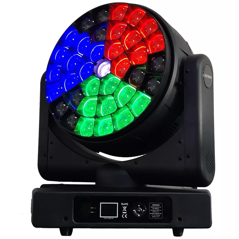 37*40W Bee Eye Moving Head 1560W 50000H RGBW Zoom DMX RDM Sound Master-slave Multi Channels High Transmittance Lens IP20 Stage Light 2500-10000K CCT Flicker-free Rainbow Effect Fixture Macros Small Beam Even Wash Lighting Indoor Professional Performance Equipment