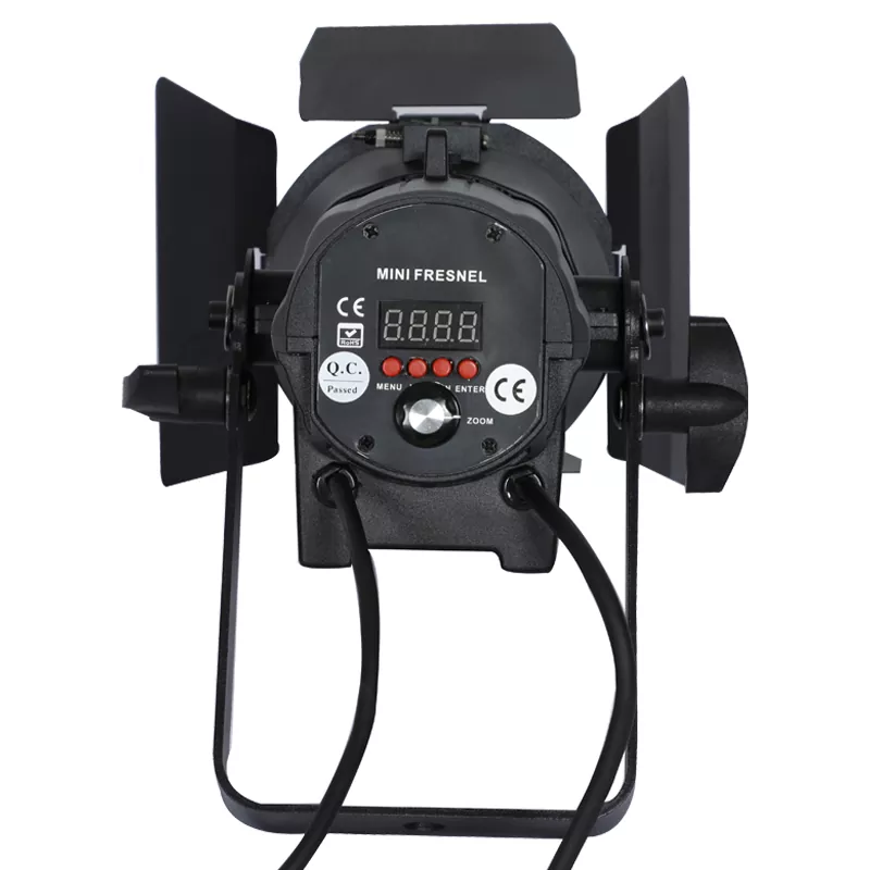 Mini fresnel working scene casting soft even beam for tv interview subject lighting