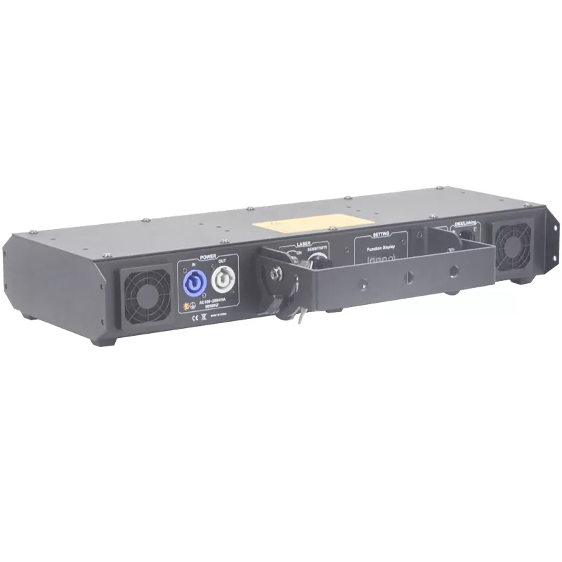 09 5-head RGB Laser Array 256-level Dimming 10cm Beam Spacing XY Adjust Dustproof 16CH DMX Sound Auto Manual Master-Slave Safety Interlock 90-250V Stage Lighting Five Parallel Beams Laser Light Professional Laser Bar Performance Equipment for Club Stage Parties Entertainment Venues Banquet Show Party