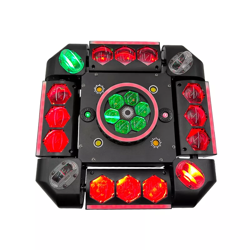 1 (10) Storm Bee Eye Moving Head 150W AC90-240V 18/66 DMX 20° Angle Red Green Laser Multi LED Light Strip Strobe Stage Lighting Fixture Signal Adjustable Brightness Strobe Lamp Integrated Bee-eye Laser Strip Lights Professional Entertainment Light Multi-beam Projection Performance Indoor Party Stage Equipment
