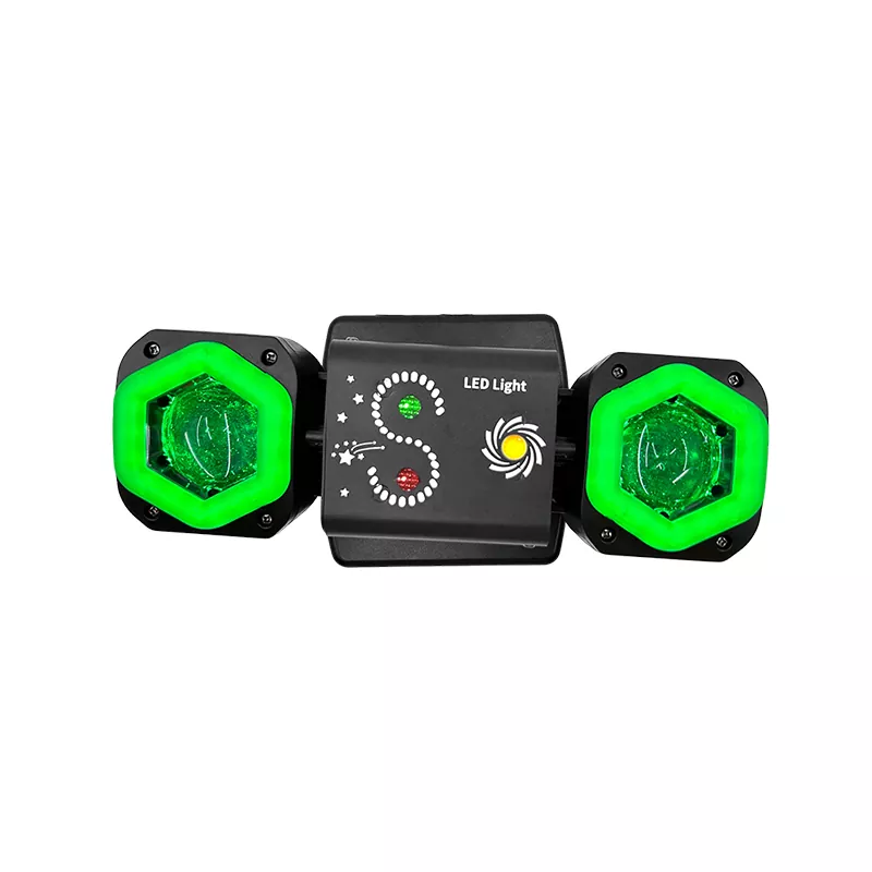 Mini Dual-arm Light Strip 60W AC100-240V CREE LED Laser Golden Strobe 19/26 DMX 540°180° Rot Stage Lighting Fixture Multi Dynamic Light Effects Device Professional Mini Stage Light for Club Disco Banquet Activity Party Show Events