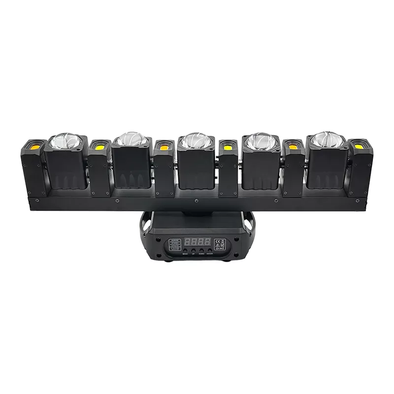 Mini Five-finger Moving Head 150W AC90-240V 17/22/33/48 DMX RDM 5x20W RGBW 6x5W Golden LED 0-100% Dimming Stage Light Dynamic Effects Professional Performance Fixture Indoor Stage Equipment Entertainment Lamp for KTV Party Show Concert Club Events