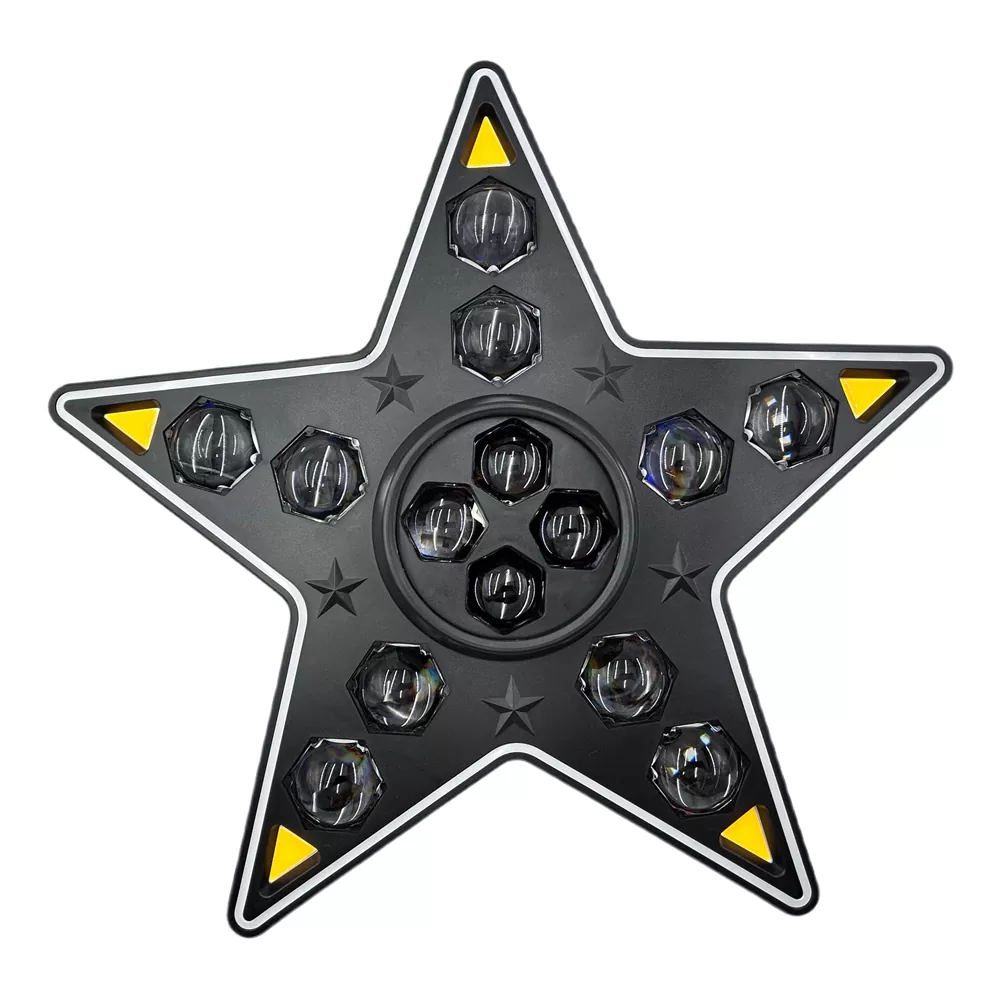 Five-pointed Star Effect Light 180W AC90-240V 14*10W RGBW LED Stripe Strobe 20Hz Flash Ultra Smooth Dimming LCD Stage Lamp Bee-eye Rotation Pixel Control Fixture Easy Truss Mount Indoor Party Lighting Unit for Party Wedding Private Event Showcase Booth Studio Pub Club Mini Stage