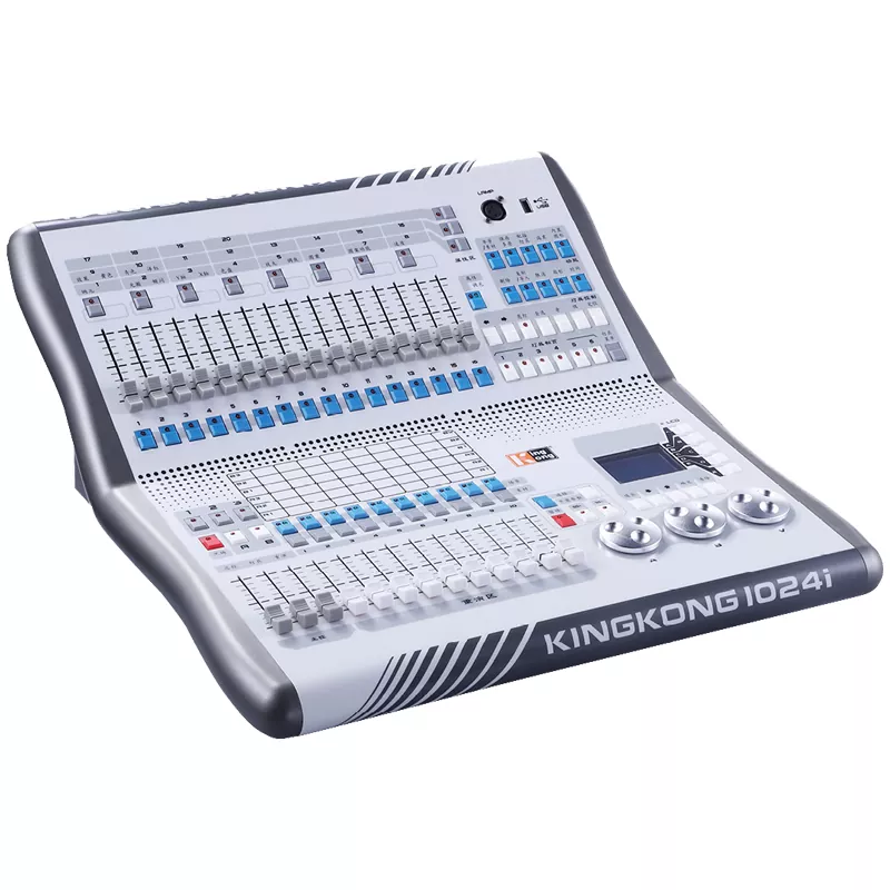 1 King Kong 1024I DMX Console 1024 Channels Dual Isolated Output Art-Net Port RDM Function Built-in Simulator R20 Pearl Library Lighting Controller Dual Language 10 Faders Light Desk Indoor Outdoor Event Hardware Professional Stage Performance Equipment