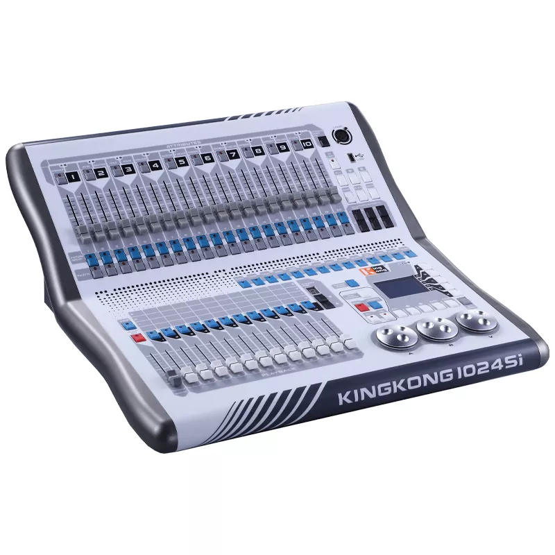 1 King Kong 1024SI DMX Console 1024 Channels Dual Optically Isolated Output ART-Net Simulator RDM Address Setting R20 Pearl Library Stage Lighting Controller Dual-Language 12 Faders Artnet RDM Universal Voltage Unit Advanced Light Desk