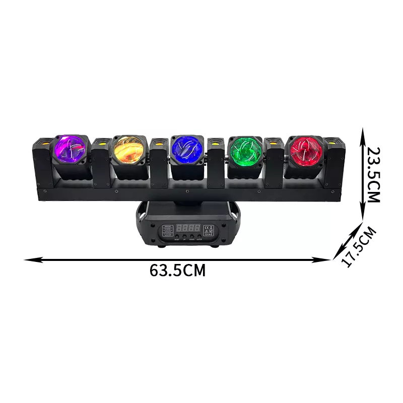 1 (2) Mini Five-finger Moving Head 150W AC90-240V 17/22/33/48 DMX RDM 5x20W RGBW 6x5W Golden LED 0-100% Dimming Stage Light Dynamic Effects Professional Performance Fixture Indoor Stage Equipment Entertainment Lamp for KTV Party Show Concert Club Events