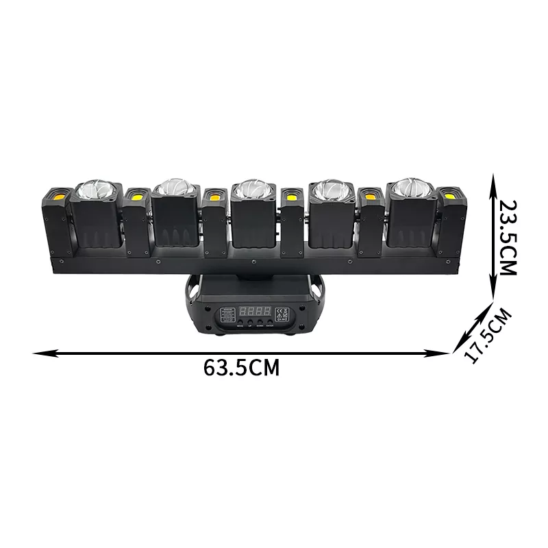 Mini Five-finger Moving Head 150W AC90-240V 17/22/33/48 DMX RDM 5x20W RGBW 6x5W Golden LED 0-100% Dimming Stage Light Dynamic Effects Professional Performance Fixture Indoor Stage Equipment Entertainment Lamp for KTV Party Show Concert Club Events