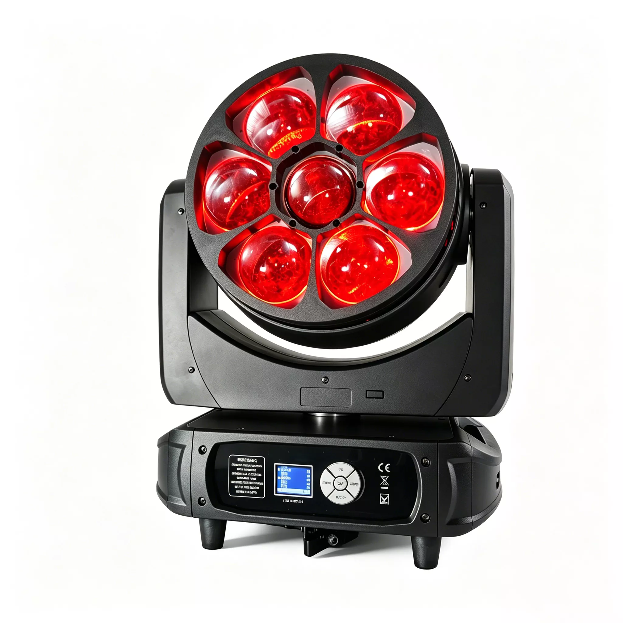7*60W RGBW Bee Eye Wash Moving Head 500W 50000H 6-50° Zoom 540°Pan 270°Tilt 51/23/35 DMX Channels 3pin XLR IP20 LCD Stage Lighting Fixture LED Beam Wash Light Indoor Performance Lamp Static Dynamic Professional Stage Projector Entertainment Equipment