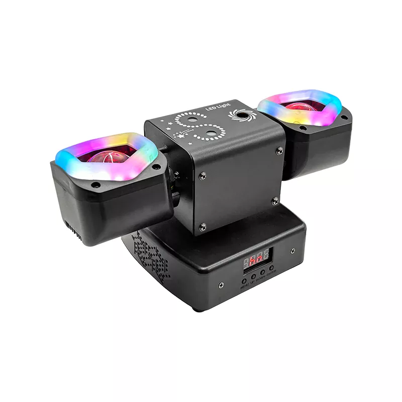 Mini Dual-arm Light Strip 60W AC100-240V CREE LED Laser Golden Strobe 19/26 DMX 540°180° Rot Stage Lighting Fixture Multi Dynamic Light Effects Device Professional Mini Stage Light for Club Disco Banquet Activity Party Show Events