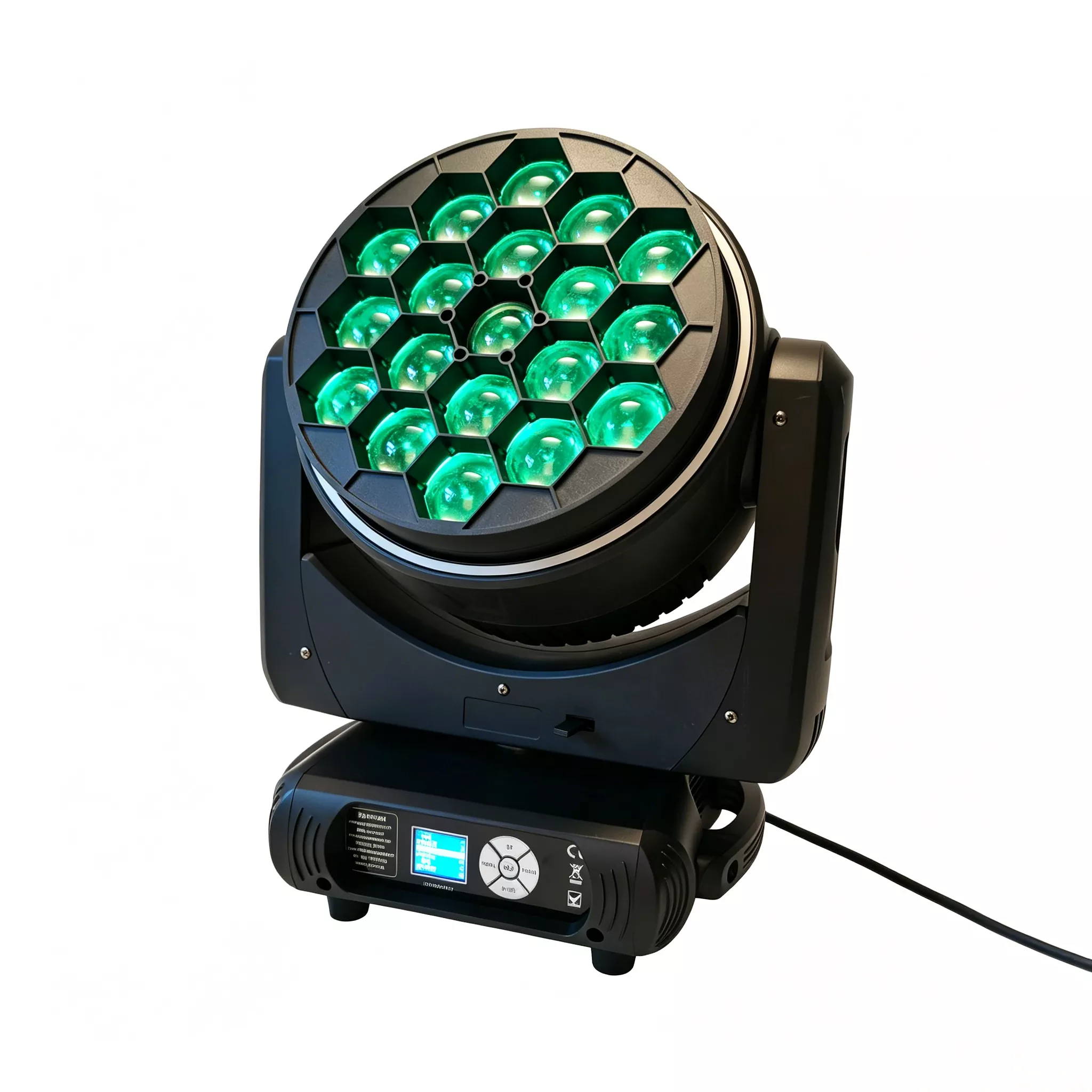 19*40W OSRAM LED Moving Head 760W 50000H 6-50° Zoom 540°Pan 270°Tilt Multi DMX Channels 3pin XLR IP20 Color Screen Stage Wash Beam Light RGB Side Light Strip Single LED Control CTO Professional Performance Fixture Indoor Lighting Device Entertainment Stage Equipment