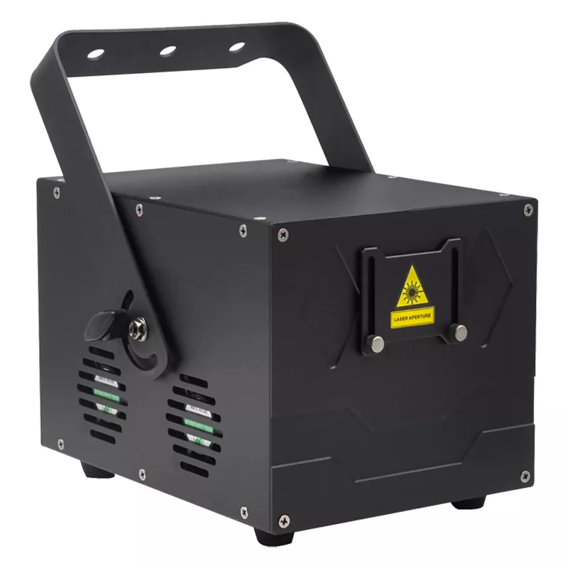10W Pure Diode RGB Animation Laser Projector 25KPPS 25° Scanner Dual-layer Dust Oil Proof Large Heat Sink 10/34CH DMX Sound Auto ILDA Hundreds Animation Programs Single Beam Protection 100-250V Stage Light High-power Entertainment Equipment Professional Stage Lighting for Disco KTV Performance Venue Large Shows & Clubs
