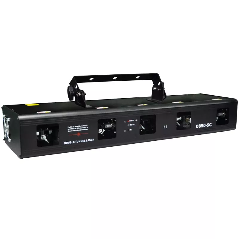 RGBPY Five-tunnel Laser Light 700W Total Power Micro-step Motor Wide Scan 7CH DMX Master Slave Sound Auto Mute Shutdown 100 Patterns 300 Effects 30W 100-250V Stage Fixture Multi-effect Animation Laser Lamp for Bar KTV Party Venues Entertainment Lighting Indoor Party Stage Light Laser Device