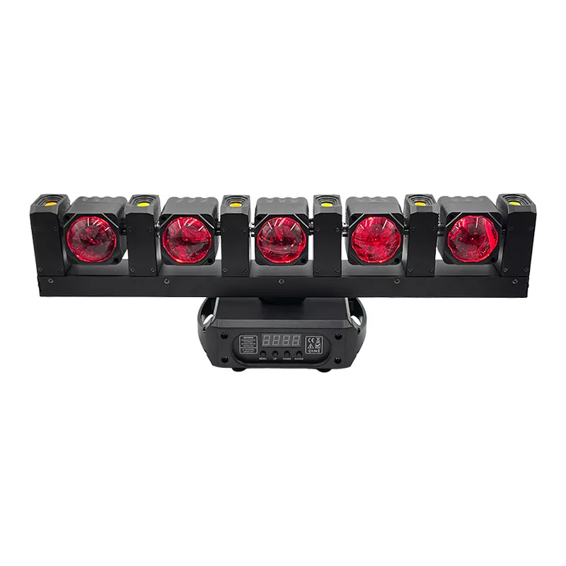 1 (5) Mini Five-finger Moving Head 150W AC90-240V 17/22/33/48 DMX RDM 5x20W RGBW 6x5W Golden LED 0-100% Dimming Stage Light Dynamic Effects Professional Performance Fixture Indoor Stage Equipment Entertainment Lamp for KTV Party Show Concert Club Events