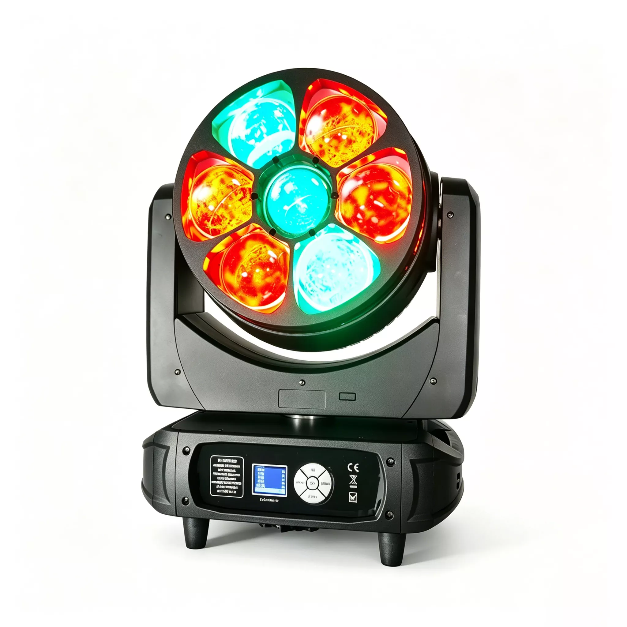 7*60W RGBW Bee Eye Wash Moving Head 500W 50000H 6-50° Zoom 540°Pan 270°Tilt 51/23/35 DMX Channels 3pin XLR IP20 LCD Stage Lighting Fixture LED Beam Wash Light Indoor Performance Lamp Static Dynamic Professional Stage Projector Entertainment Equipment