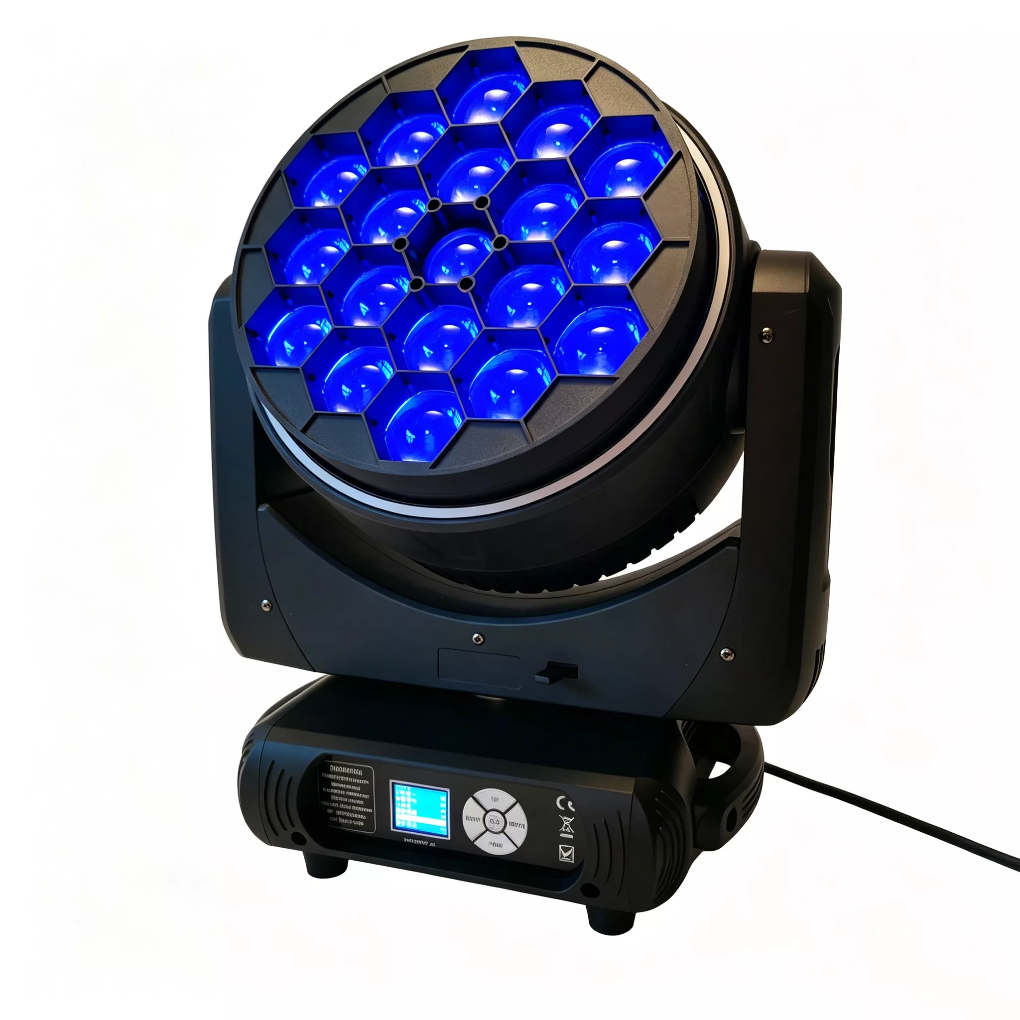 19*40W OSRAM LED Moving Head 760W 50000H 6-50° Zoom 540°Pan 270°Tilt Multi DMX Channels 3pin XLR IP20 Color Screen Stage Wash Beam Light RGB Side Light Strip Single LED Control CTO Professional Performance Fixture Indoor Lighting Device Entertainment Stage Equipment