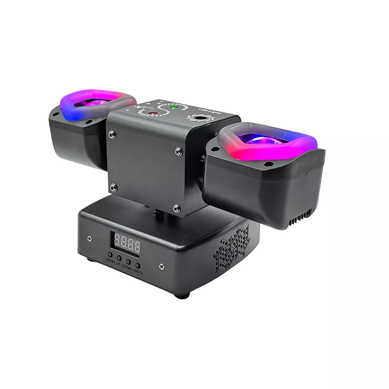 Mini Dual-arm Light Strip 60W AC100-240V CREE LED Laser Golden Strobe 19/26 DMX 540°180° Rot Stage Lighting Fixture Multi Dynamic Light Effects Device Professional Mini Stage Light for Club Disco Banquet Activity Party Show Events