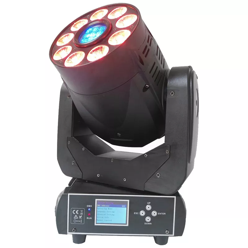 1 Dual Function Spot Wash Moving Head 75W+9*12W 6in1 LED 16bit Prism Electronic Focus LCD Stage Light Mini 30W Indoor Performance Lamp for Banquet Show Wedding Disco Party KTV Entertainment Venue