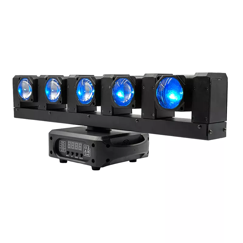 1 (7) Mini Five-finger Moving Head 150W AC90-240V 17/22/33/48 DMX RDM 5x20W RGBW 6x5W Golden LED 0-100% Dimming Stage Light Dynamic Effects Professional Performance Fixture Indoor Stage Equipment Entertainment Lamp for KTV Party Show Concert Club Events