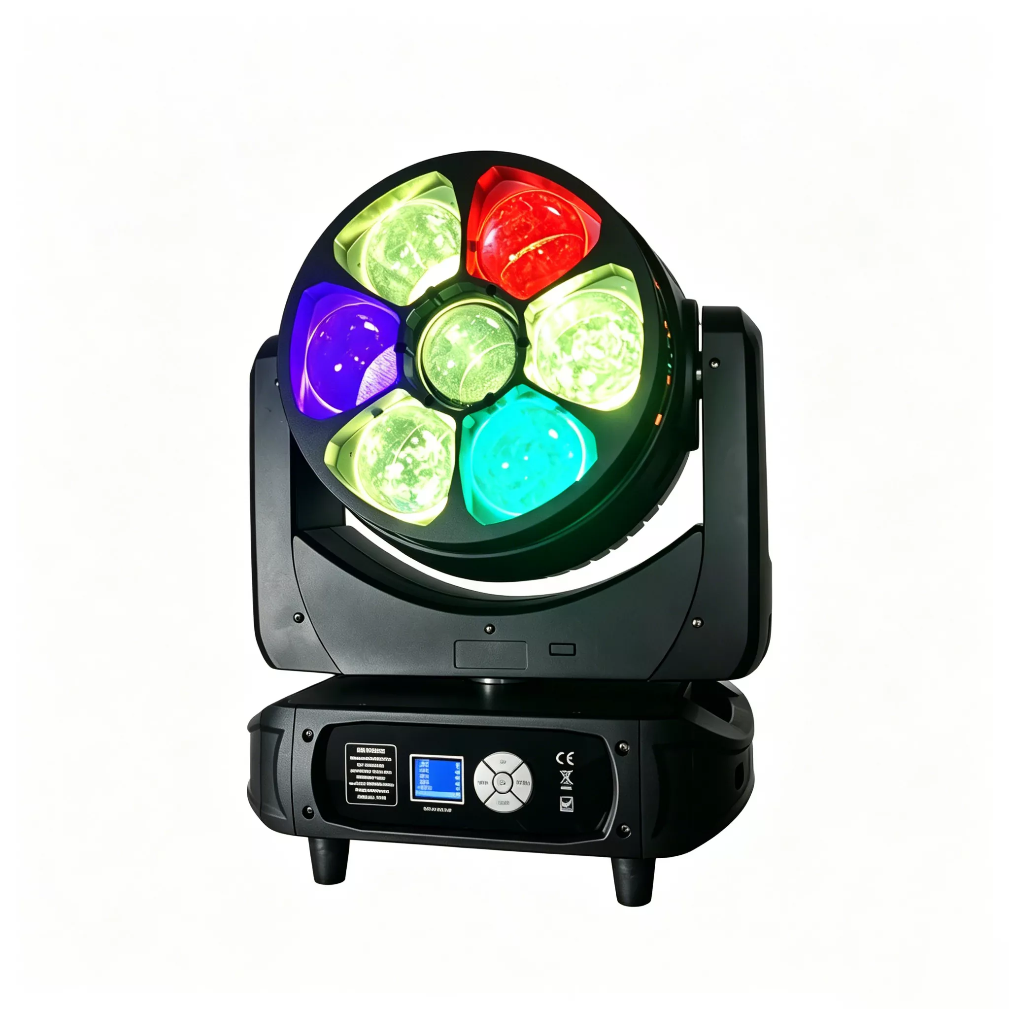 7*60W RGBW Bee Eye Wash Moving Head 500W 50000H 6-50° Zoom 540°Pan 270°Tilt 51/23/35 DMX Channels 3pin XLR IP20 LCD Stage Lighting Fixture LED Beam Wash Light Indoor Performance Lamp Static Dynamic Professional Stage Projector Entertainment Equipment