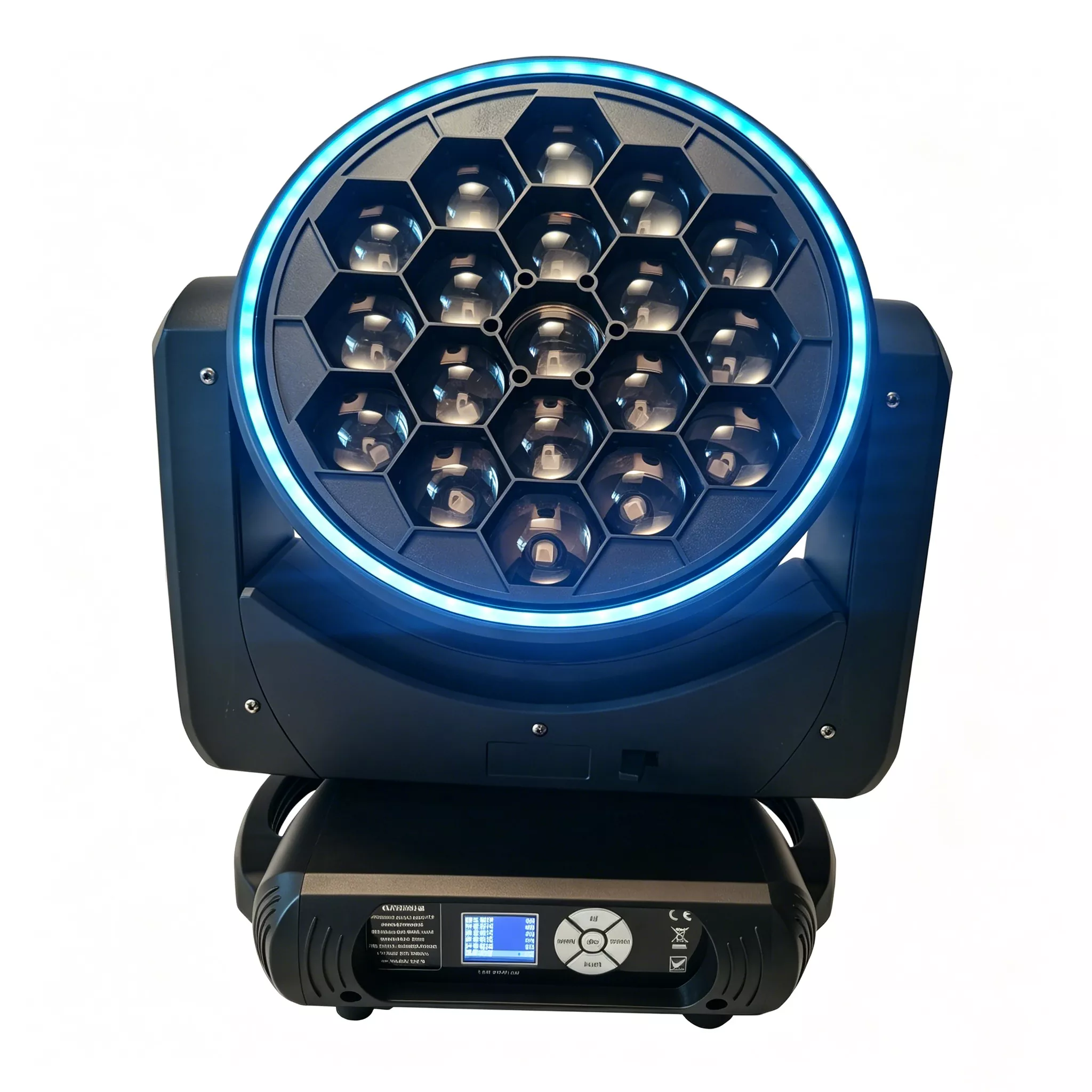 19*40W OSRAM LED Moving Head 760W 50000H 6-50° Zoom 540°Pan 270°Tilt Multi DMX Channels 3pin XLR IP20 Color Screen Stage Wash Beam Light RGB Side Light Strip Single LED Control CTO Professional Performance Fixture Indoor Lighting Device Entertainment Stage Equipment